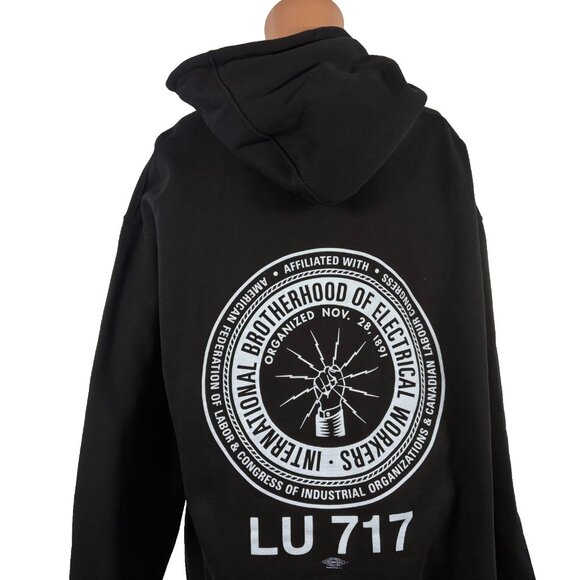 Electrical Workers Union Sweatshirt Mens Size 2XL Black IBEW Local 717 Hoodie - Picture 1 of 4